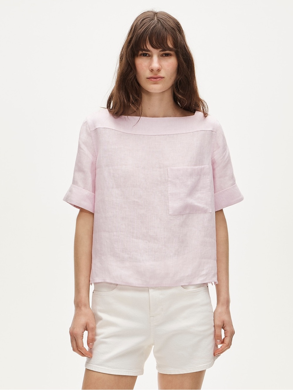 J.CREW Boatneck Linen Tee, Size S